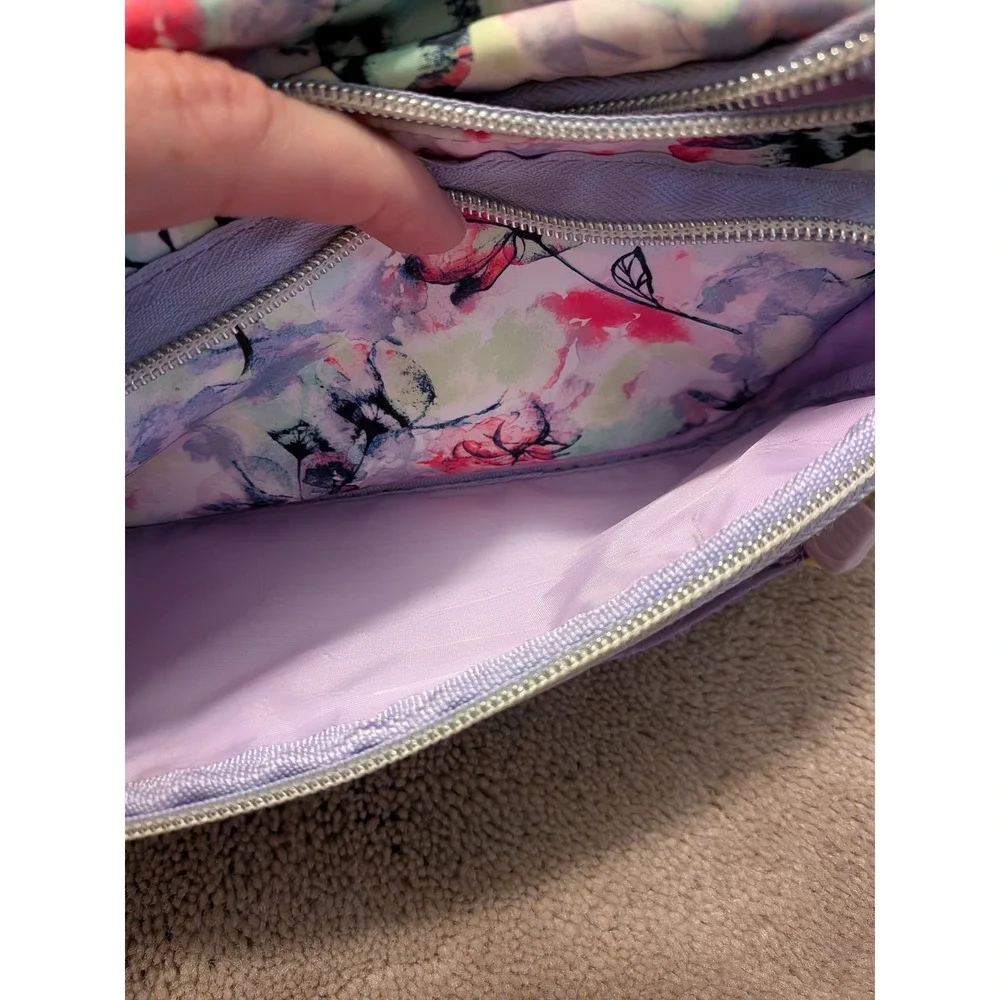 Justice Girls Floral Fanny Pack Watercolor Waist Bag Purple Pink Belt Bag